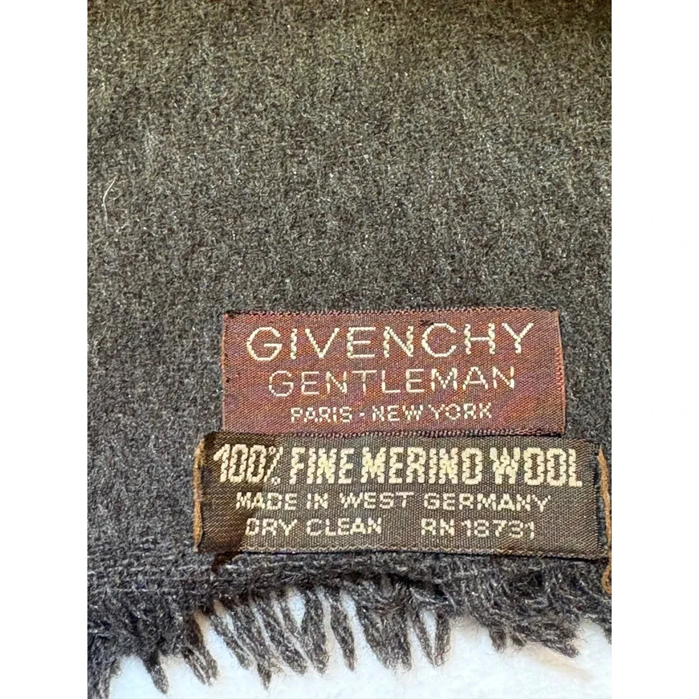 Givenchy Gentleman Vintage Brown 100% Merino Wool Scarf Made in West Germany